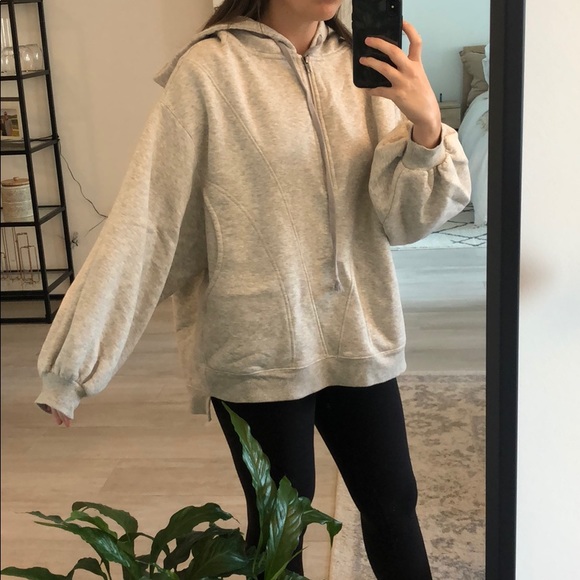 Free People Grey Oversized Pullover - Picture 5 of 6
